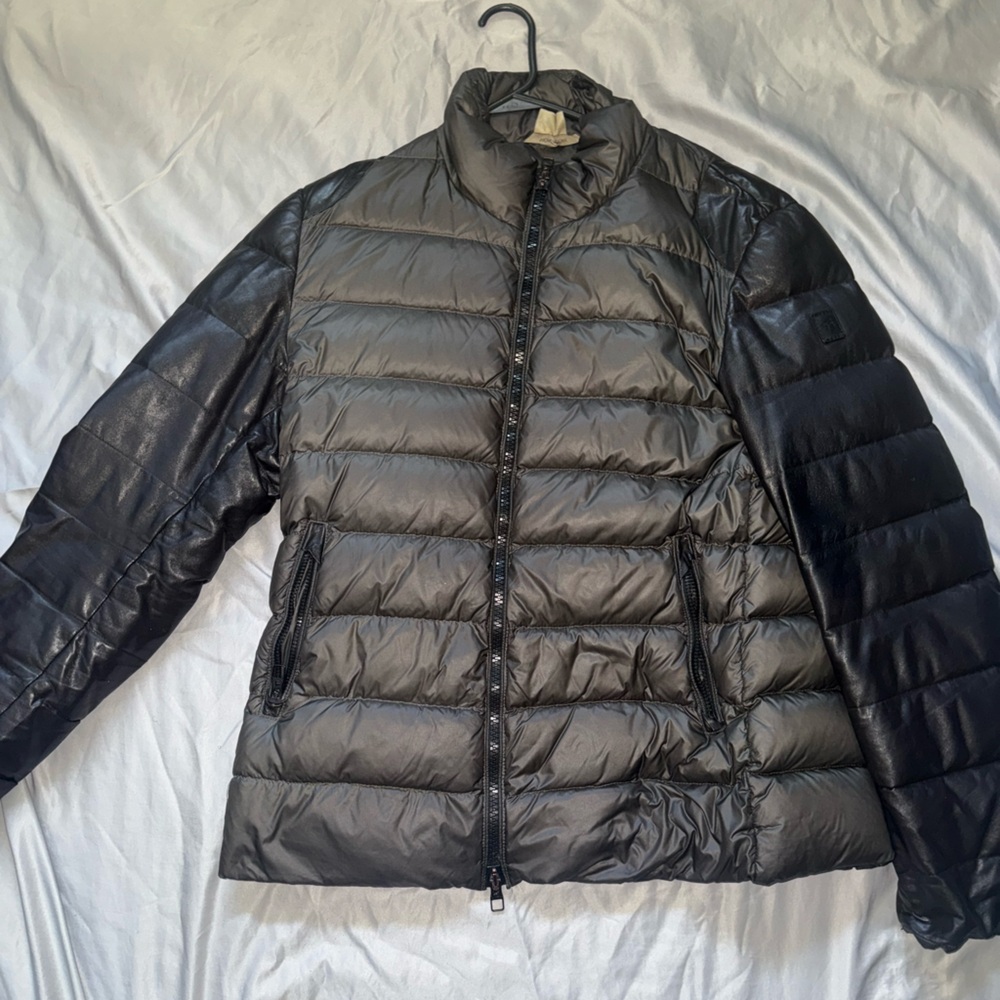 Montecore Puffer Jacket With Leather Sleeves throwback